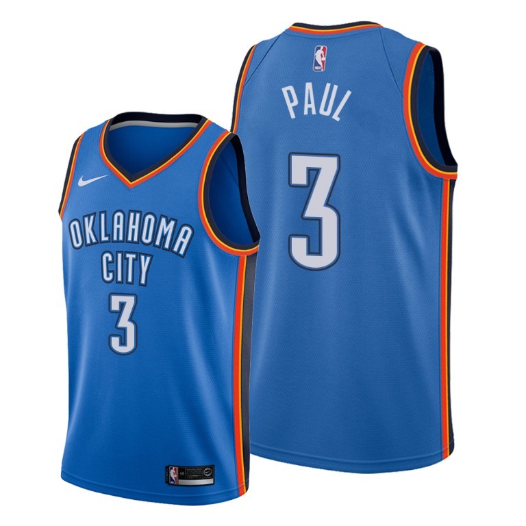 Men's Oklahoma City Thunder #3 Chris Paul Blue NBA Stitched Jersey Men's Oklahoma City Thunder #3 Chris Paul Blue NBA Stitched Jersey